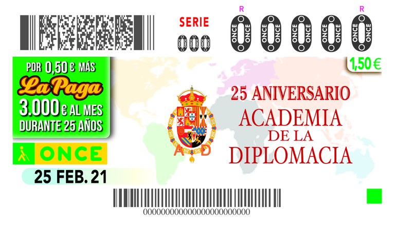 Acto de entrega del cupón dedicado al 25º Aniversario Academia de la Diplomacia