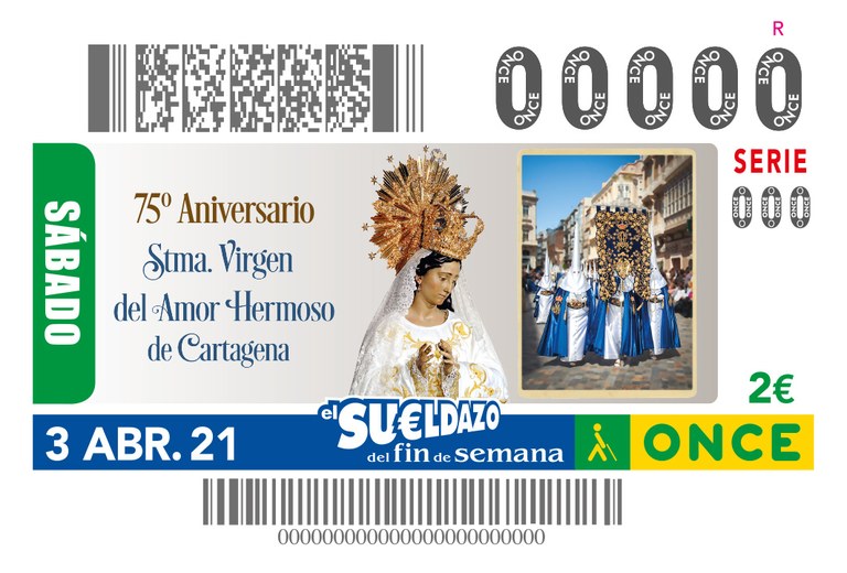 Presentación Cupón 75 Aniversario de la Agrupación de la Santísima Virgen del Amor Hermoso Cartagena
