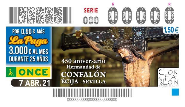 Presentación del cupón dedicado al 450 Aniversario de la Hermandad de Confalón - Écija