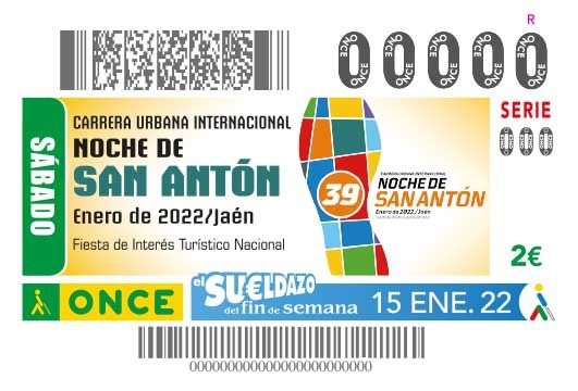 Presentación del cupón dedicado a la Carrera Urbana Internacional Noche de San Antón de Jaén (sorteo 15/01/2022)