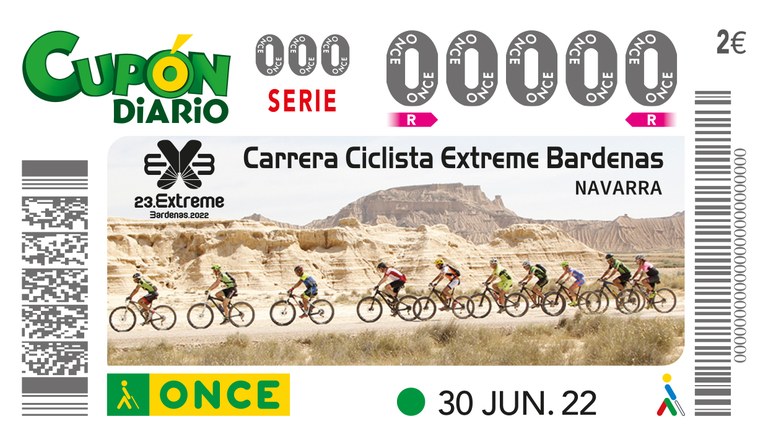 Navarra. Entrega del cupón enmarcado " Carrera ciclista extreme Bardenas"