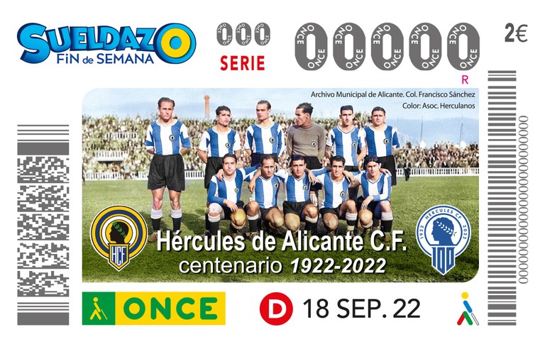 Alicante. Presentación cupón "Centenario del Hércules de Alicante C.F"
