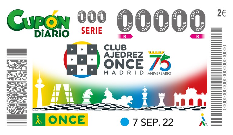 Presentación del cupón conmemorativo 75º Aniversario del Club de Ajedrez de la ONCE