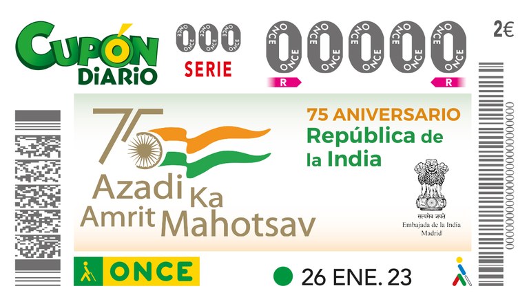 Presentación del Cupón Conmemorativo 75º Aniversario de la Independencia de la India.