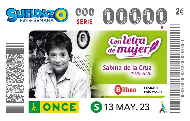 Bilbao. Presentación del cupón del 13 de mayo de la serie "Con letra de Mujer" dedicado a Sabina de la Cruz