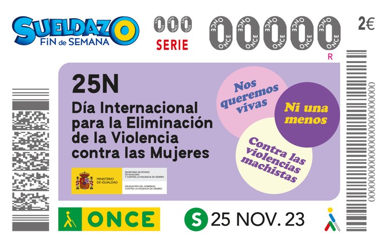 Acto de entrega del cupón dedicado al 'Día Internacional para la eliminación de la violencia contra las mujeres' en Guadalajara