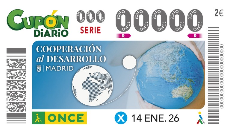 Acto de presentación del cupón dedicado a la cooperación al desarollo de la ciudad de Madrid.