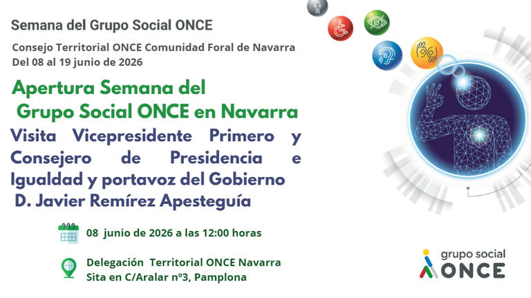 Imagen del acto de inauguración de la Semana del Grupo Social ONCE en Navarra
