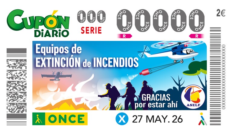 Cupón dedicado a los Equipos de Extinción de Incendios