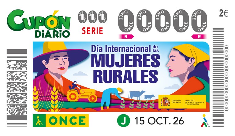 Presentación Cupón motivo "Día Internacional de las Mujeres Rurales" por la Delegación Territorial de la ONCE en Madrid