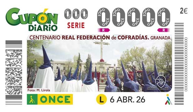 Presentación del cupón dedicado al "Centenario de la Real Federación de Cofradías de Granada"